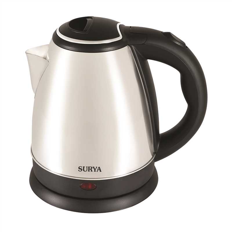 Surya Roshni Aqua-i 1.8L Electric Kettle 1500W | Stainless Steel Body, Concealed Heating Element, 2-Year Warranty, Ideal for Tea, Coffee & Boiling Water_AQUA-I-ELECTRIC-KETTLE-1.8L