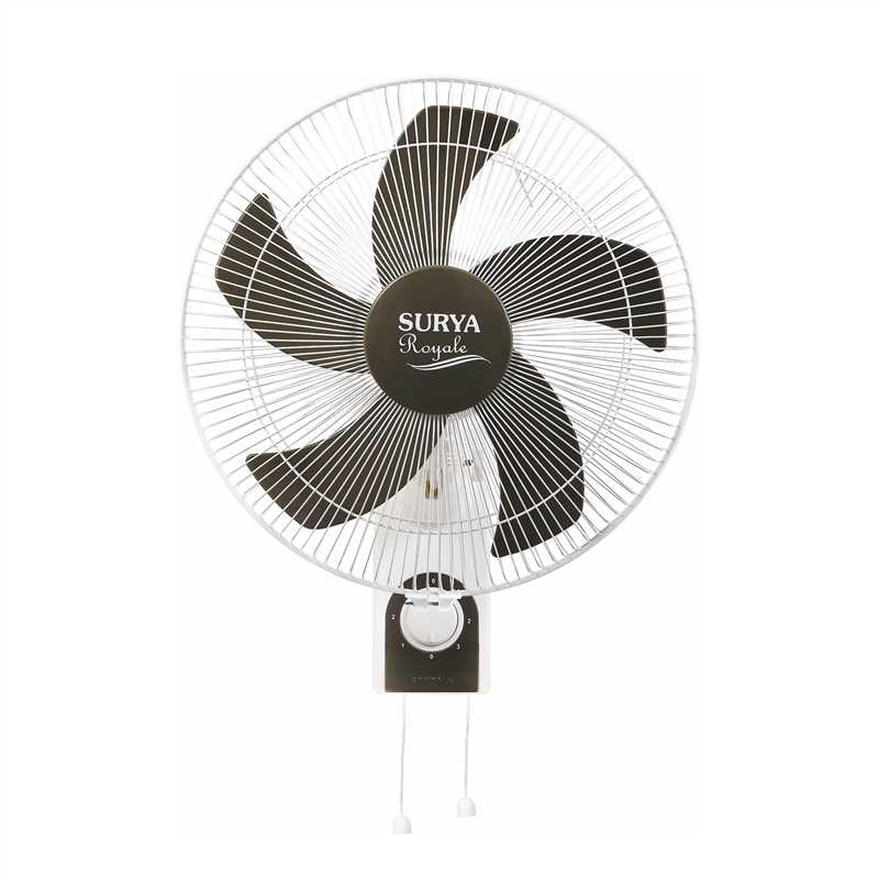 Surya Roshni Royale 400mm Wall Fan | 5 Aerodynamic Blades, 1350 RPM, High-Speed Air Circulation, Double Ball Bearing, Low Noise – Hunter Green & White_ROYALE-5-LEAF-WALL